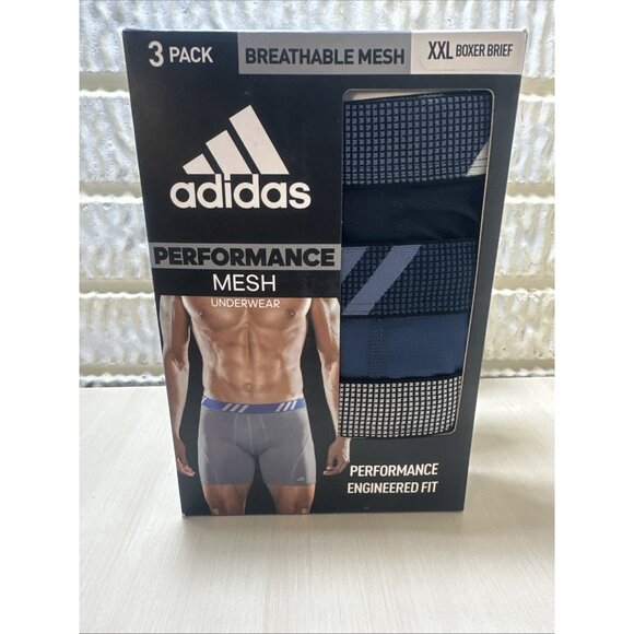 Adidas Mens 3-Pack Boxer Briefs XXL Performance Mesh Breathable AEROREADY - Picture 4 of 8